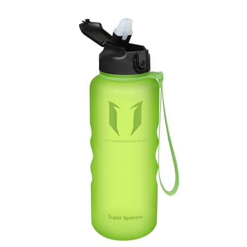 Super Sparrow Trinkflasche mit Strohhalm - 1.5L - BPA-Frei - Ideale Sportflasche Super Sparrow Trinkflasche