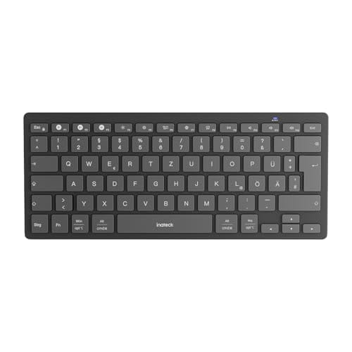 Inateck Bluetooth-Tastatur, Kabellose Funktastatur mit 3 Bluetooth, Ultraslim QWERTZ, für iPad Pro/Air/Mini/10.9/10.2/9.7/Windows/Android/IOS, Ergonomisches Design, KB01003 Inateck Bluetooth-Tastatur