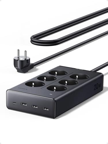 UGREEN Steckdosenleiste mit USB, 10-in-1 Mehrfachsteckdose mit Schalter, 20W Schnellladen USB C, 3680W Steckdosenwürfel mit Überspannungsschutz UGREEN Steckdosenleiste mit USB