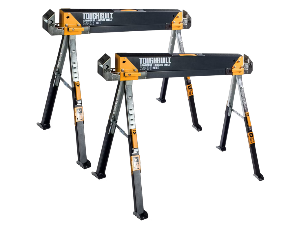 2x ToughBuilt C700 Sägebock und Jobsite-Tisch