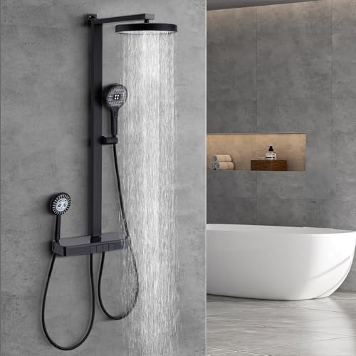 HOMELODY Duschsystem mit Thermostat und Glasablage