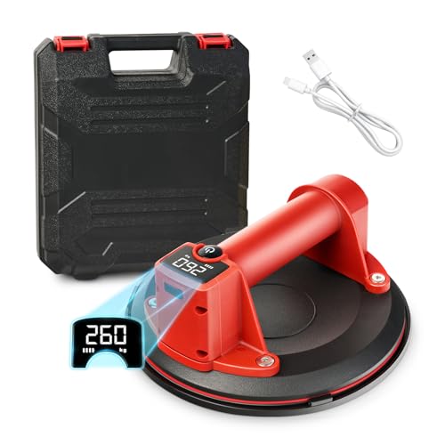 Akku Saugheber 260 kg – Plattenheber mit 4000 mAh Akku, Auto-Vakuumfunktion Akku Saugheber 260 kg