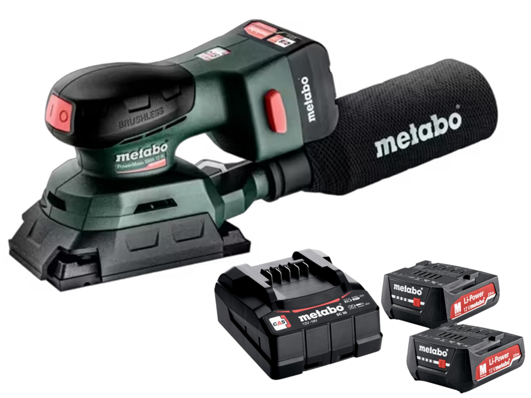 Metabo PowerMaxx SRA Akku-Schleifer mit 2x Akku & Ladegerät | 12 V | 602036500