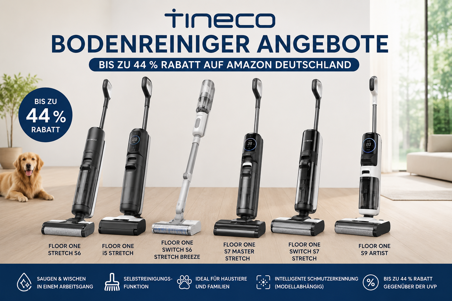 Sammeldeal: Tineco Bodenreiniger ab 143,99€ – bis zu 44 % Rabatt bei Amazon nur noch bis MORGEN!