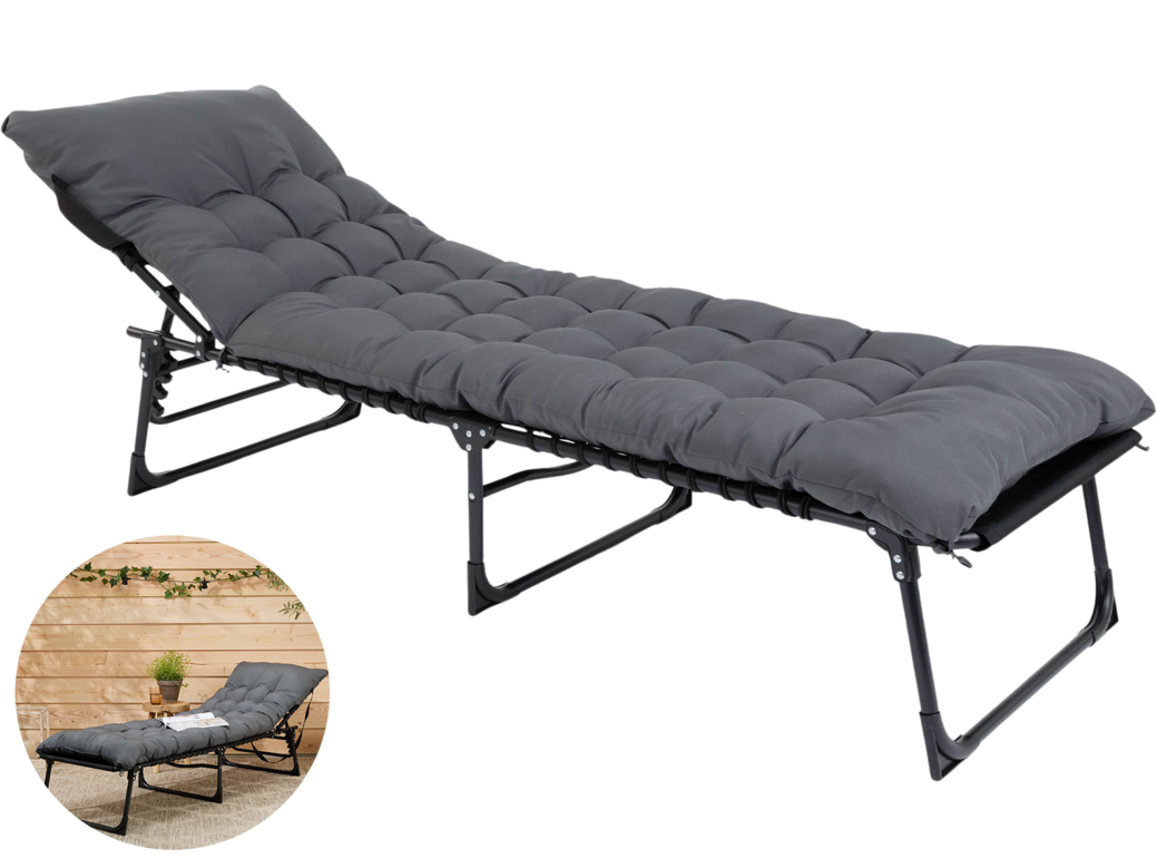 909 Outdoor Premium-Sonnenliege mit Auflage für nur 55,90€