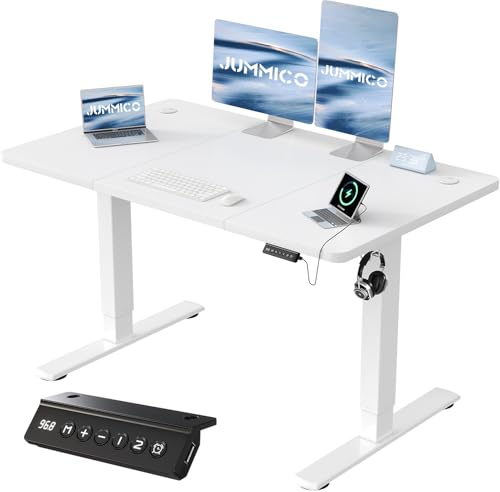 JUMMICO Höhenverstellbarer Schreibtisch mit USB-Ladeanschluss 120 x 60 cm JUMMICO Höhenverstellbarer Schreibtisch