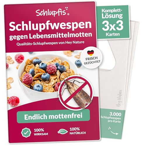 Hey Nature Schlupfwespen gegen Lebensmittelmotten – 9 Karten für nur 22,02€ bei Amazon