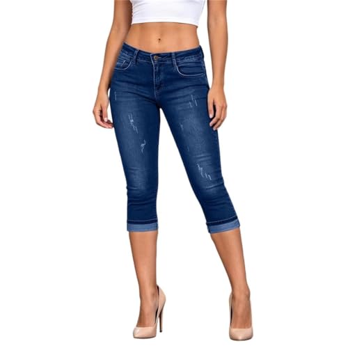 Capri Jeans Damen Sommer Stretch für 11,99€