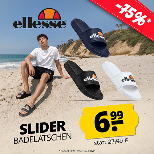 ellesse Slider Herren Badelatschen (3 Farben, 41-46) für nur 11,94€ (statt 20€)