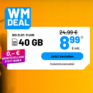 Die Sim.de Allnet Flat – z.B. 40 GB Allnet Tarif für 8,99€ mtl. oder Unlimited ab 14,99€ mtl.