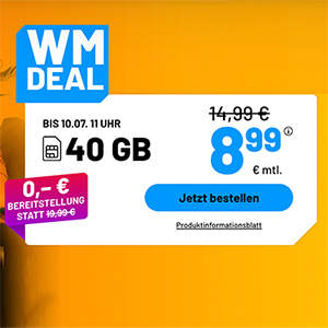 Die Sim.de Allnet Flat – z.B. 40 GB Allnet Tarif für 8,99€ mtl. oder Unlimited ab 14,99€ mtl.