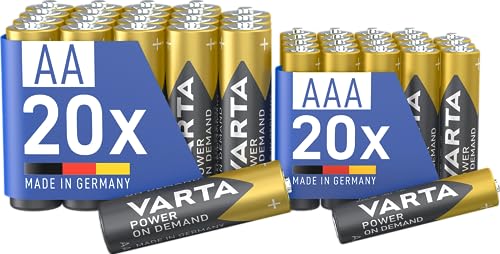 40er-Pack VARTA Batterien (20x AA + 20x AAA) ab nur 13,39€ (statt 22,99€) – Prime