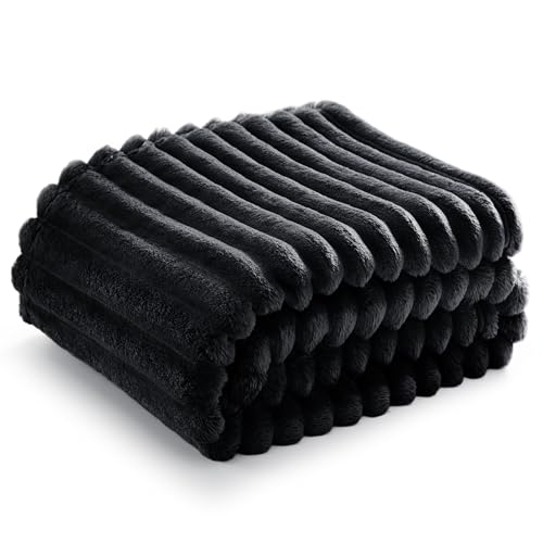 BEDSURE Kuscheldecke Schwarz 130×170 cm für 10,70€