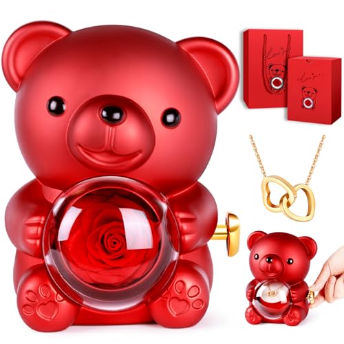 Goldmiky Ewige Rosen Bär Geschenkbox mit Halskette für 19,49€