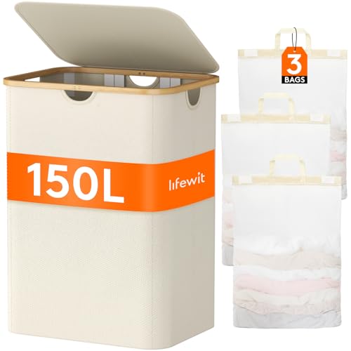 Großer Lifewit Wäschekorb mit 3 Fächern für nur 15,98€