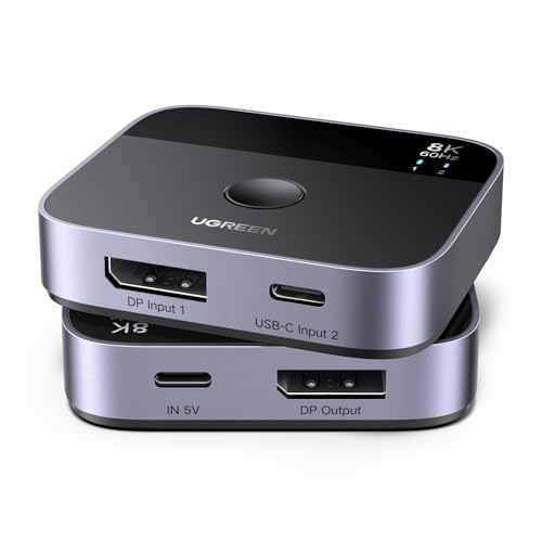UGREEN DisplayPort USB C Switch für 21,18€ bei Amazon – 8K60Hz und 4K120Hz Unterstützung