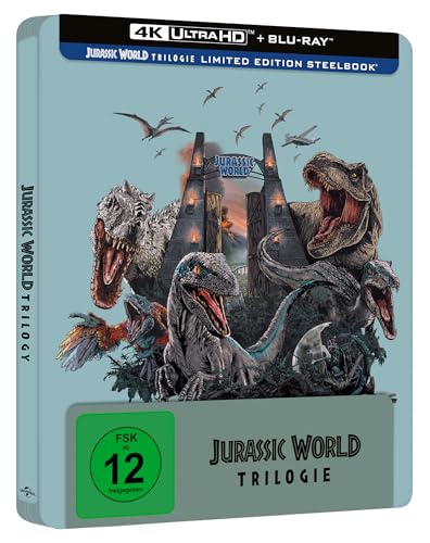 Jurassic World Limited Ultimate Steelbook Trilogy 4K Ultra HD + Blu-ray für 28,52€ bei Amazon