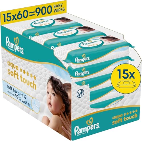 900 (15 x 60) Pampers Aqua Soft Touch Feuchttücher für nur 18,20€ (statt 24€)