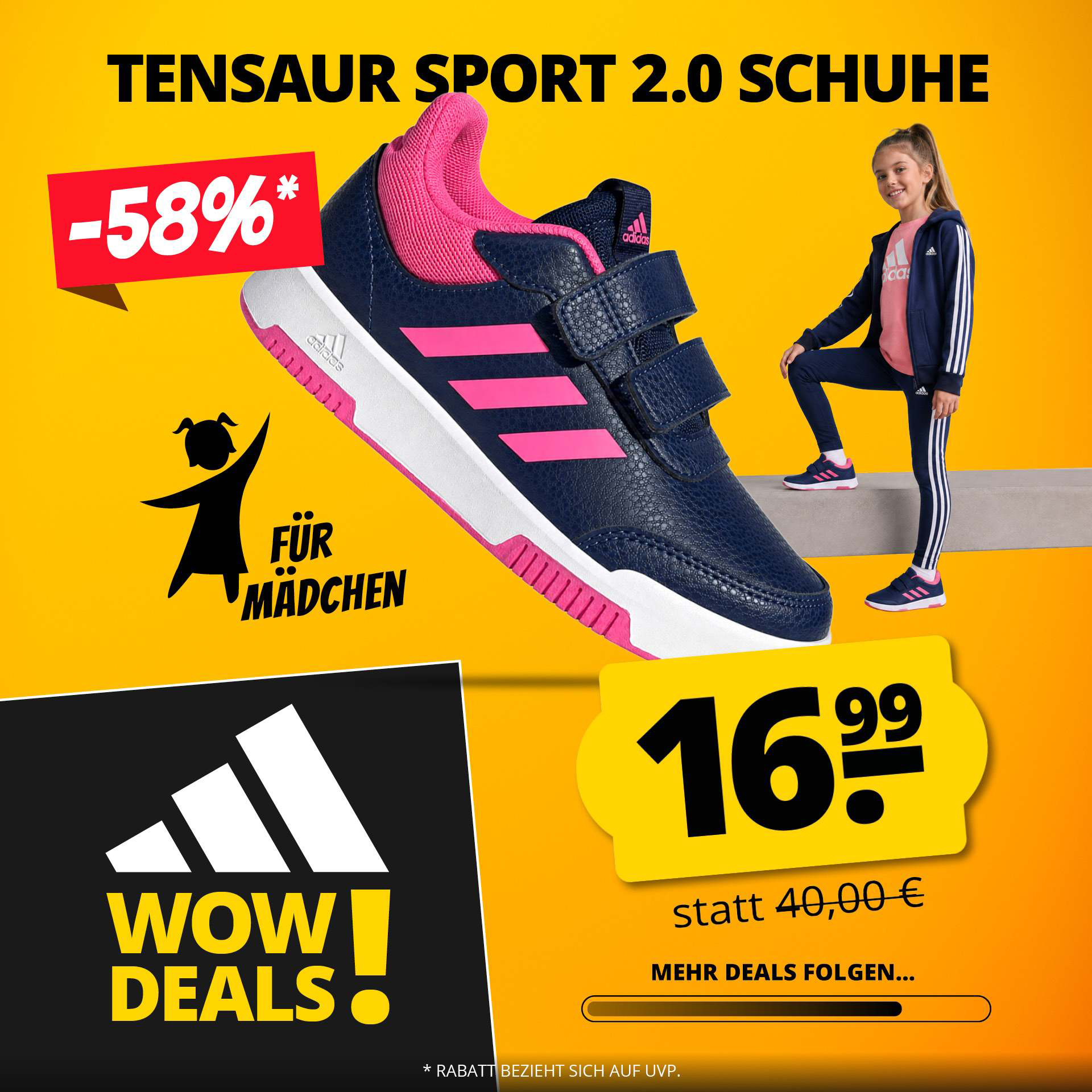 adidas Tensaur Sport 2.0 CF Kinder Schuhe (28-36) für nur 21,94€ (statt 40€)