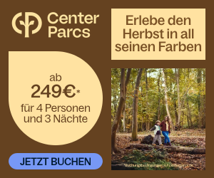 Nur wenige Tage! Goldener Herbst bei Center Parcs z.B. schon ab 249€ für 3 Nächte für 4 Personen