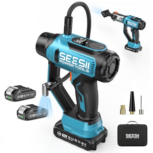 SEESII Doppelakku Reifenkompressor 150 PSI mit LED für 37,99€
