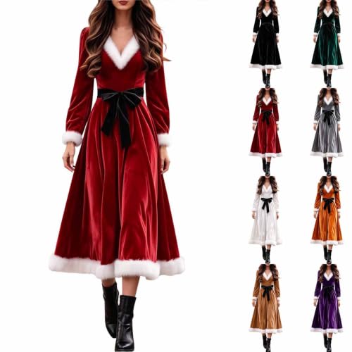 Samt-Weihnachtskleid für Damen nur 12,79€