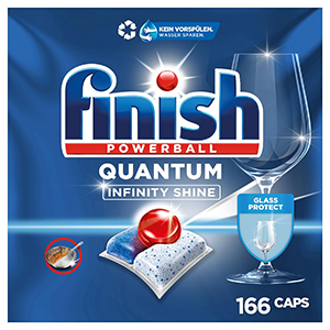 166er-Pack Finish Quantum Infinity Shine Spülmaschinentabs für nur 22,94€ (statt 31€)