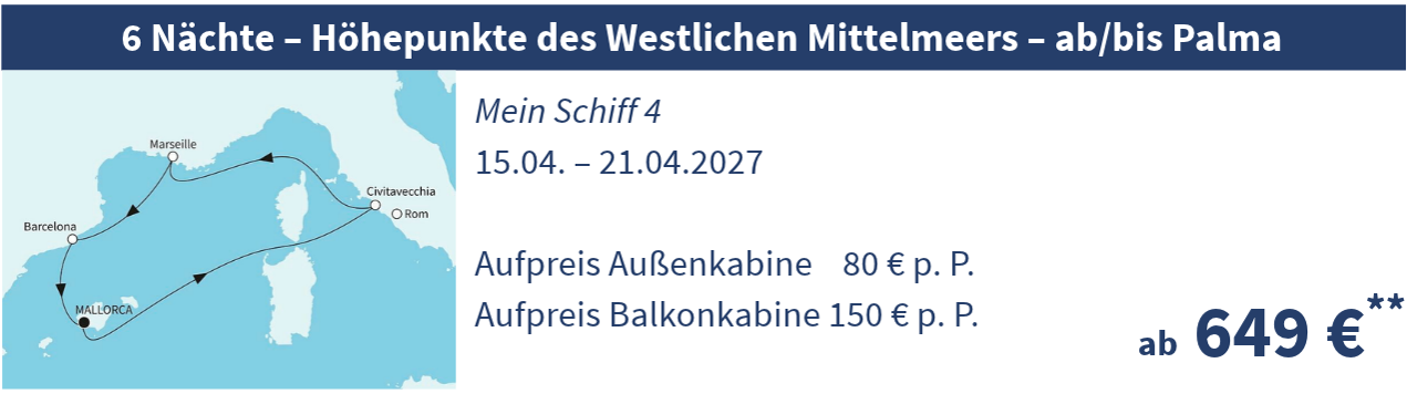 TUI Cruises Wochenendangebot