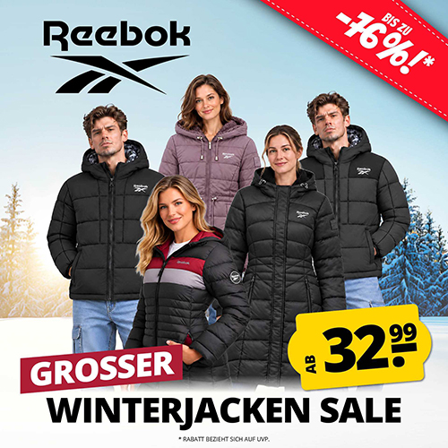 SportSpar: Reebok Winterjacken Sale mit bis zu 76% Rabatt