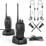 2er Set OWSOO Walkie Talkie (VOX Radio PMR 446 MHz, 1500mAh, 6km Reichweite, LED Taschenlampe, Headset) für 29,98€