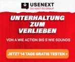 14 Tage UseNeXT kostenlos testen (jederzeit kündbar) mit 30 GB Downloadvolumen