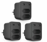 Neuer Preis: Mehrfachsteckdose mit 2 Type-A USB 3er Pack für nur 19,19€ (statt 27,99€)
