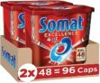 96er Pack Somat Excellence 4in1 Caps Spülmaschinentabs in 100% wasserlöslicher Hülle für 12,01€ (statt 22€) – Prime Sparabo