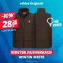 Winter Ausverkauf: adidas Originals Gillet Damen Winter Weste in Braun für 32,23€ (statt 49€)