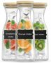 3x Polegas Glas Karaffe je 1 Liter Wasserkaraffe mit Holzdeckel für nur 20,99€ (statt 34,99€)