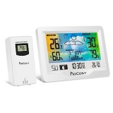 HOCOSY Funk Wetterstation mit Außensensor (Farbdisplay, Thermometer, Barometer, Wettervorhersage, Mondphasen) für 14,80€