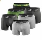 PUMA Herren Boxershorts Green-darkgrey-black (M-XL) 6er Pack für nur 29,99€ (statt 37,99€)