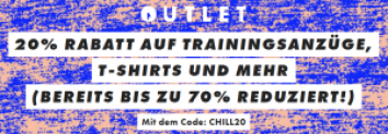 20% Rabatt auf Trainingsanzüge, T-Shirts und mehr!