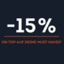 15% Extra-Rabatt auf über 2.000 ausgewählte Artikel bei SportScheck