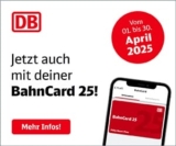 Bei der DB bis zu 50 % auf Flexpreise. Jetzt auch mit der BahnCard 25!