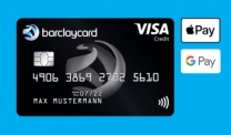 Schwarze Barclaycard Visa Karte dauerhaft kostenlos mit 50,- Euro Startguthaben