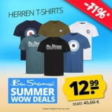 Ben Sherman Herren T-Shirts (14 Designs, S-2XL) für nur je 12,99€