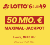 Heute 50 Mio Lotto Jackpot! Heute 3 Felder Lotto 6 aus 49 für 1€ statt 4,70€ spielen (für Lotto24 Neukunden)