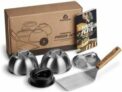6-teiliges BURNHARD Burger-Set inkl. Burgerpresse, Wender, Smasher, 2 Melting Domes aus Edelstahl für 59,41€