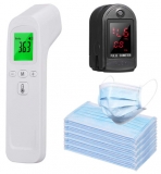 Moobody 50 Gesichtsmasken + Fingerpulsoximeter + Infrarot-Stirnthermometer für nur 17,88€