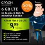 Crash LTE 6 GB Allnet Flat Tarif für nur 9,99€ mtl. – Monatlich kündbar!