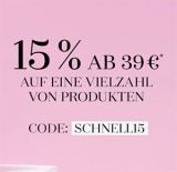 15% Rabatt auf alle nicht reduzierte Düfte bei Douglas (MBW: 39,- Euro)