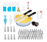 Drehbare HOCOSY Tortenplatte mit Tortendeko-Set (Spritzbeutel, Spitzen, Kuchenschaber usw.) für 16,94€ statt 26,89€