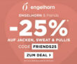 25% Rabatt auf Jacken, Sweat und Pullis bei Engelhorn – z.B. BOSS, Barbour, Tommy Hilfiger uvm.