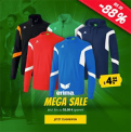 Erima Summer Sale bei SportSpar mit bis zu 88% Rabatt – z.B. Jacken ab nur 4,44 Euro
